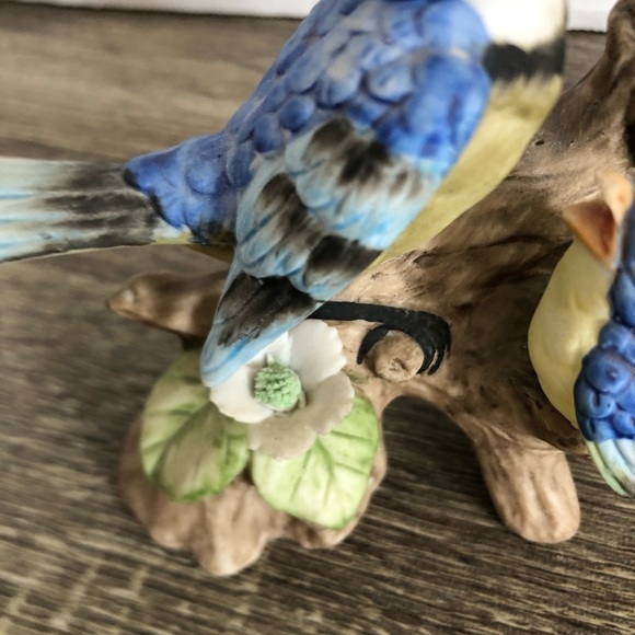 Vtg Japan Ceramic Blue Jays on Branch - Picture 7 of 14